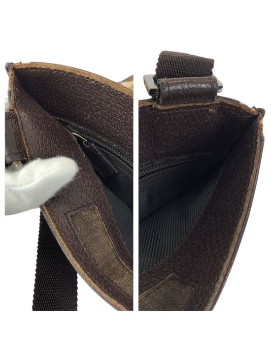 Gucci Beige Dark Brown GG Canvas Leather Shoulder Bag Pochette main image 1